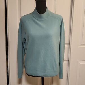 Bluish green zip neck sweater